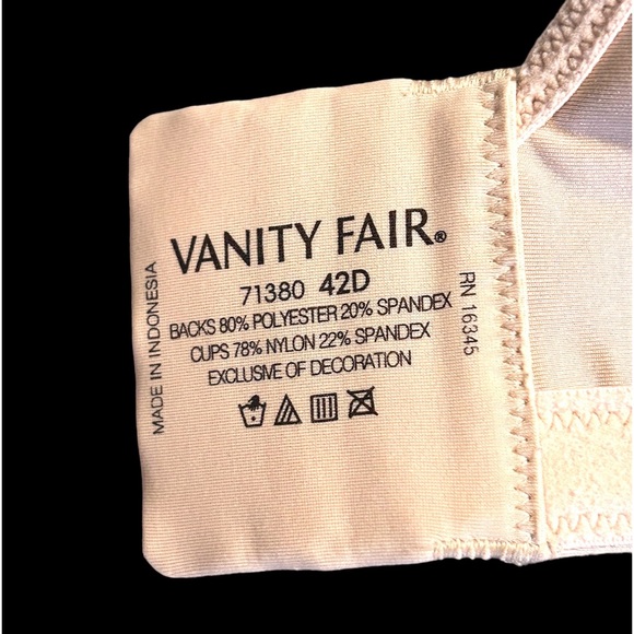 VANITY FAIR Beauty Back Back Smoothing Wireless Bra 42D - Picture 5 of 5